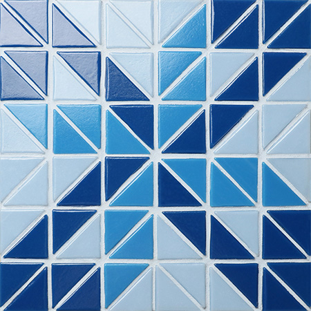 Moinho de vento Santorini TRG-SA-WM1,Azulejo de piscina, azulejo de triângulo, cores de azulejos de piscina
