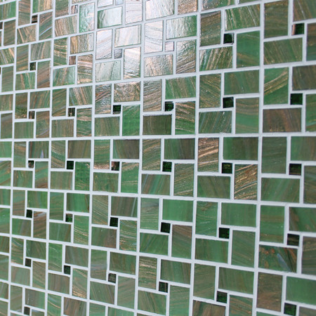 Basket Weave Matte Hot Melt Glass Mixed Green BGZ017,Mosaic tile, Glass mosaic, Green glass mosaic for pool, Pool mosaic tiles supplies