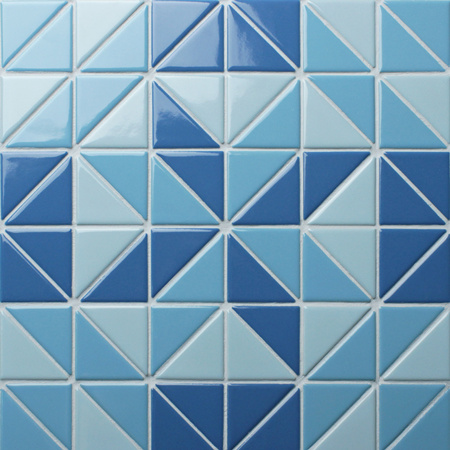 Santorini Blossom TR-SA-BL,Triangle mosaic, Triangle mosaic tile, Triangle mosaic pattern, Pool mosaic tiles