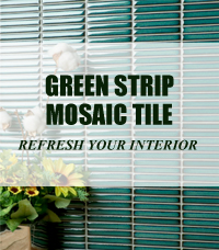 12x92mm Dark Green Strip Mosaic Tiles Perfectly Refresh Your Interiors-strip mosaic, strip mosaic tiles, strip bathroom tiles, pool tile manufacturers