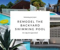 昆士兰的旅馆如何改造后院游泳池？-现代泳池瓷砖、马赛克瓷砖、游泳池马赛克