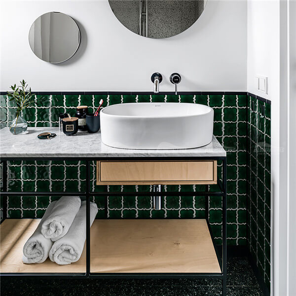 Dark Green Arabesque BCZ701E2,bathroom wall tiles, arabesque tile, pool tile supply