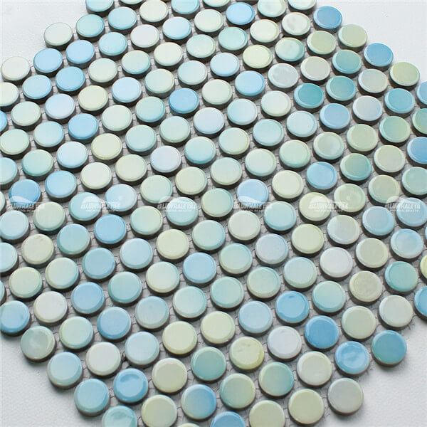 Rodada penny BCZ002,azulejo amarelo centavo, azulejos de mosaico de banheiro para venda, mosaico de cerâmica para banheiro