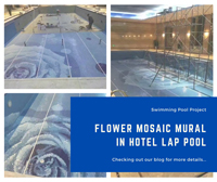 Бассейн проекта: Цветочный узор Мозаика Фреска в отеле Lap бассейн-лучшая плитка для ватерлинии бассейна, стеклянные фрески, цветочные фрески