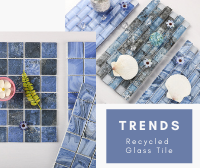 Pool Tile Trends: Blue Blossom Pattern Recycled Glass Pool Tile In 2021-recycled glass pool tile, recycle glass tile, contemporary pool designs