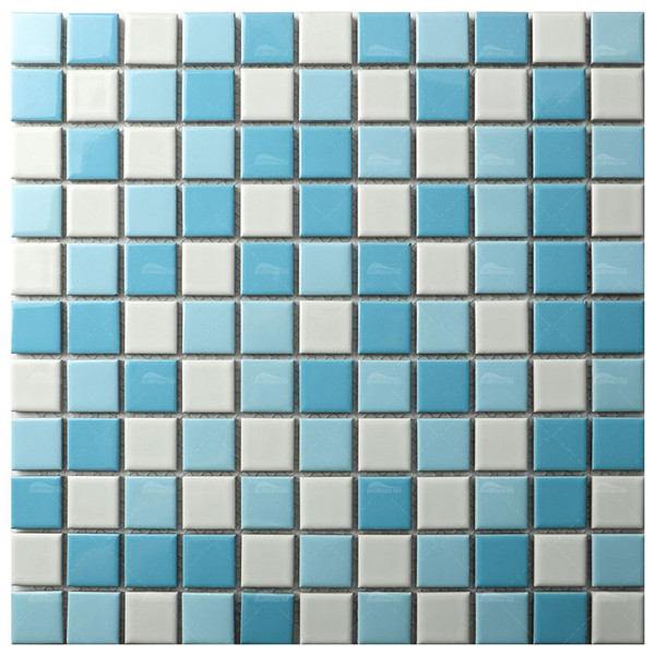 25x25mm Square Porcelain Classic Blend Blue IGA3002,light blue pool mosaics, light blue shower mosaic tile, pool tile company