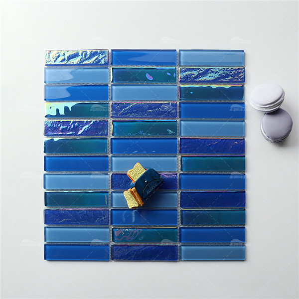  Iridescent Glass Tile GZOF5007,blue iridescent glass pool tile, pool tile wholesale