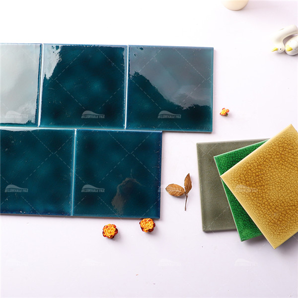 6x6 Ice Crackle Surface Square Glossy Porcelain Dark Teal Blue WBB2601,6x6 tile, 6 inch pool tile, pool tile wholesale