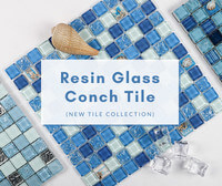 New Tile Collection: Resin Glass Conch Tile-glass conch tile, wholesale swimming pool tiles, glass mosaic tiles