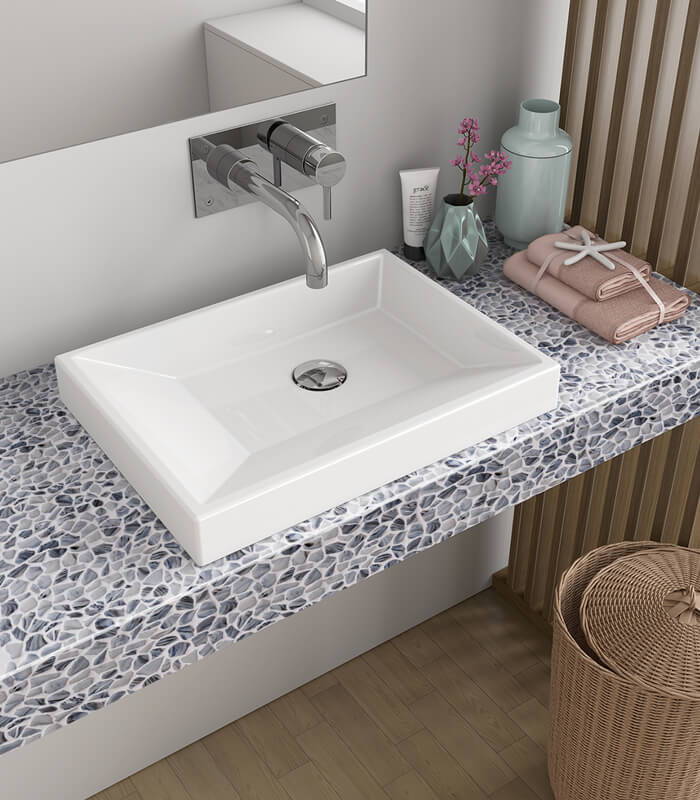 bluwhatile free series pebble shape glass mosaic tiles in wet rooms bathroom shower.jpg