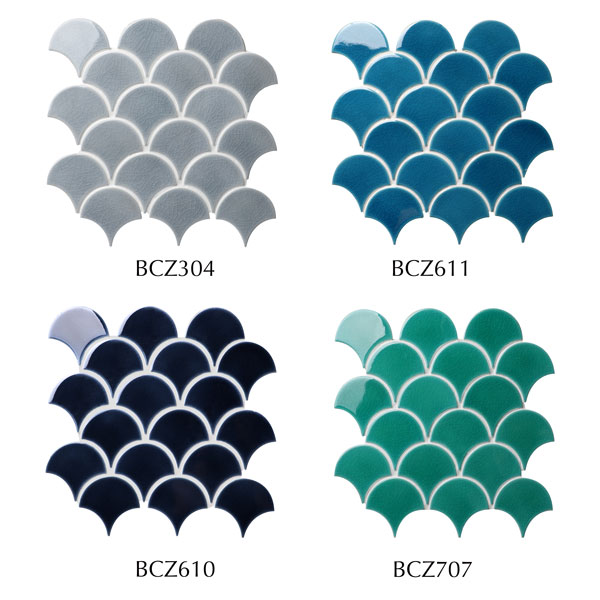 Four Colors Of Fan Shape Mosaic.jpg