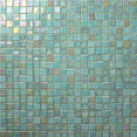 15x15mm green iridescent pool glass tiles BGC014.jpg