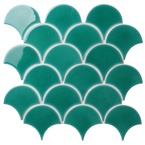 turquoise green fan shaped tiles pool mosaic BCZ707.jpg