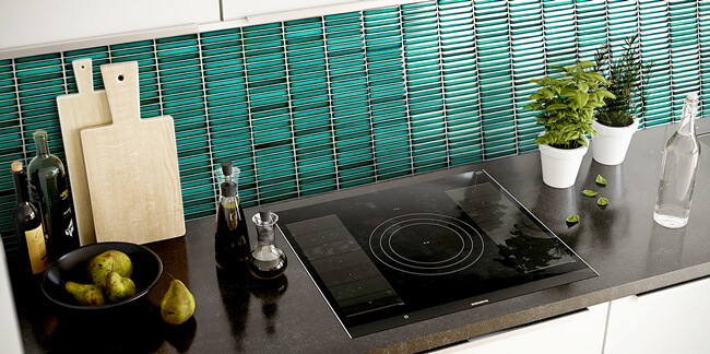 green porcelain strip mosaic back splash design for kitchen.jpg