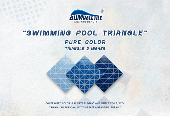 pure blue color glass triangle tiles for pool.jpg