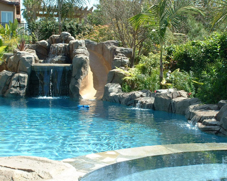 natural stones around swimming pool