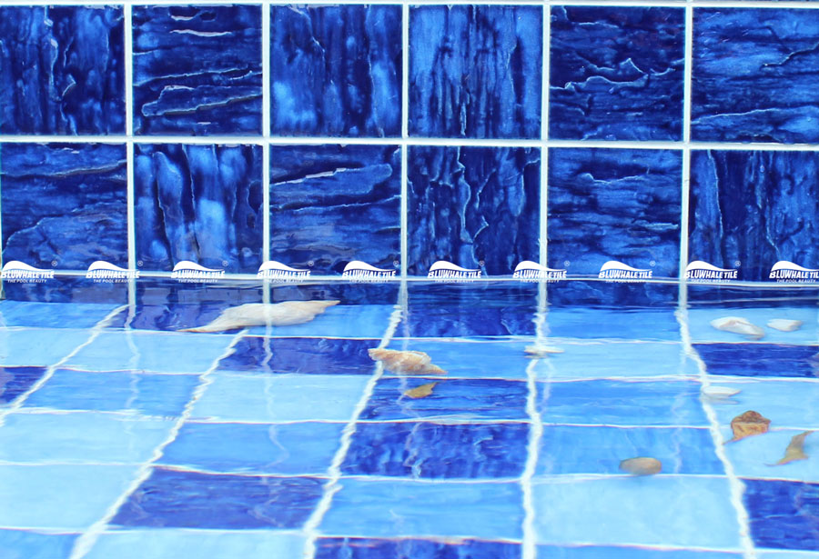 dark blue pool waterline tile