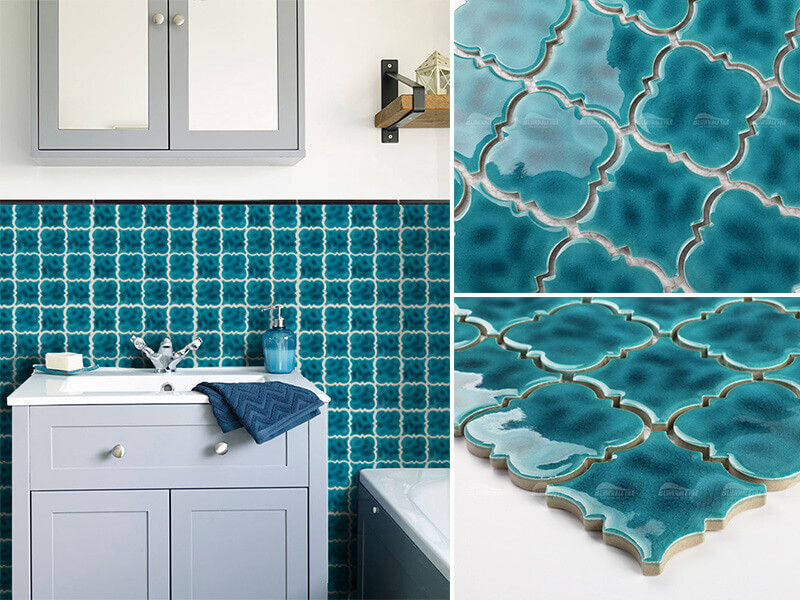 Wholesale blue pool tiles for bathroom