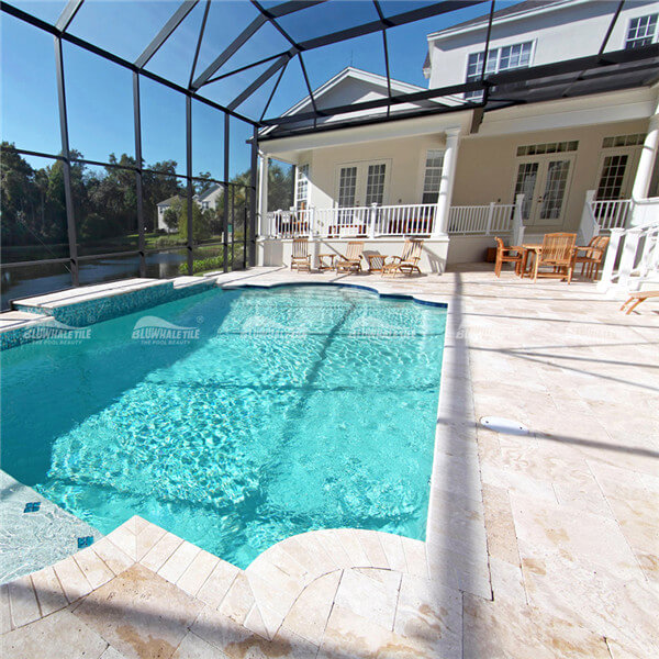 natural stone tile as pool around areas