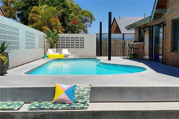 swimming pool project with concrete deck