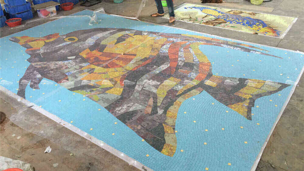 swimming pool mosaic art