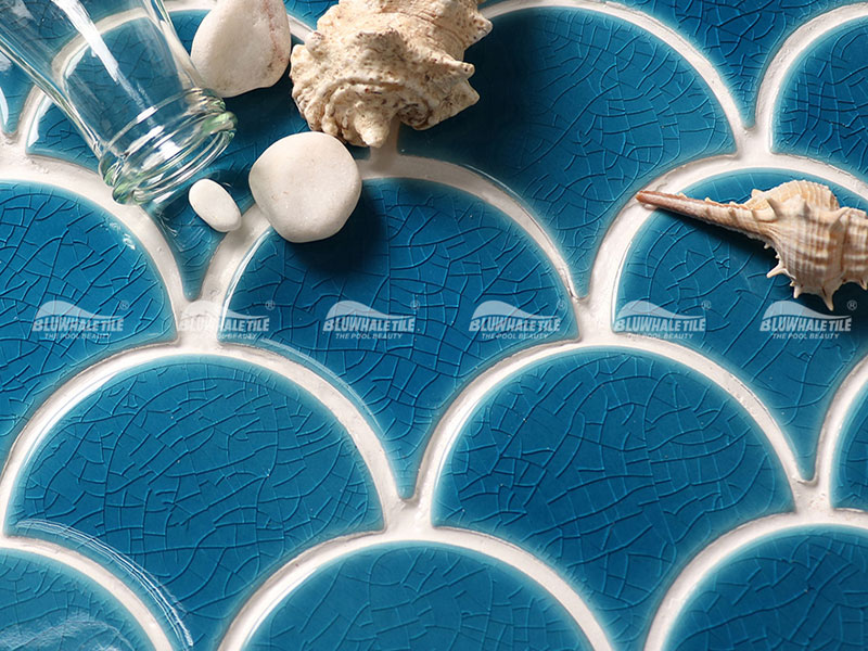 fish scale tile blue