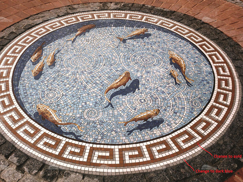pool mural with fish pattern