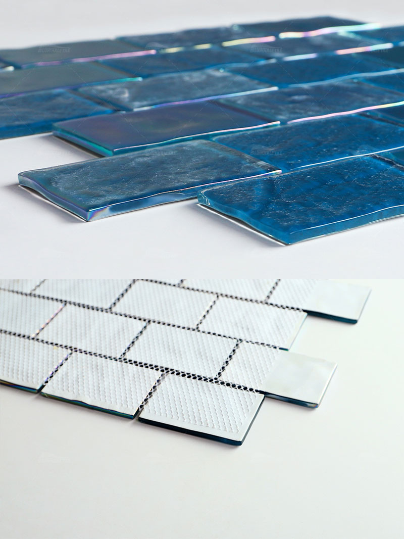 cobalt blue glass pool tile