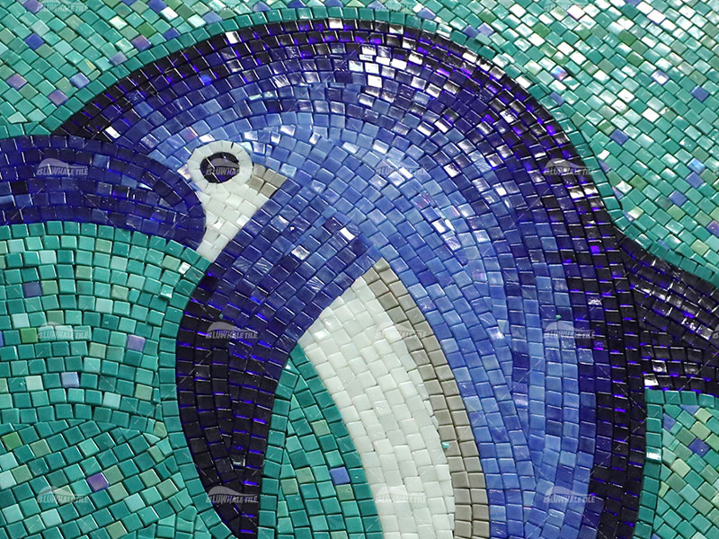 dolphin glass mosaic art