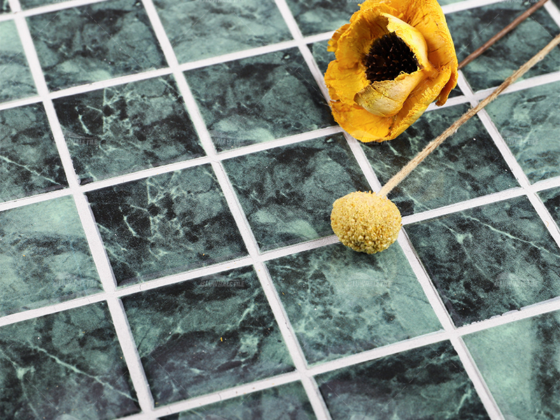 stone look 2x2 green pool tiles