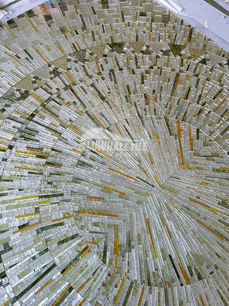 golden mirror glass mosaic art