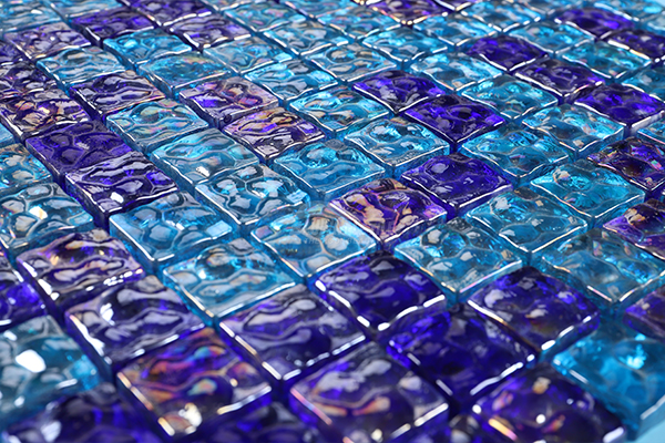 crystal glass pool waterline tile
