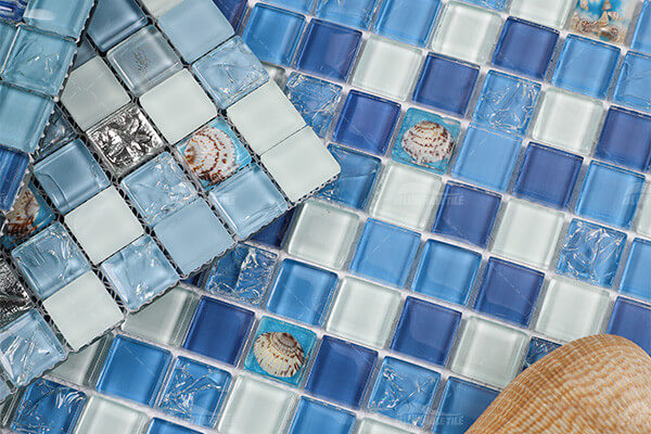 blue glass mosaic