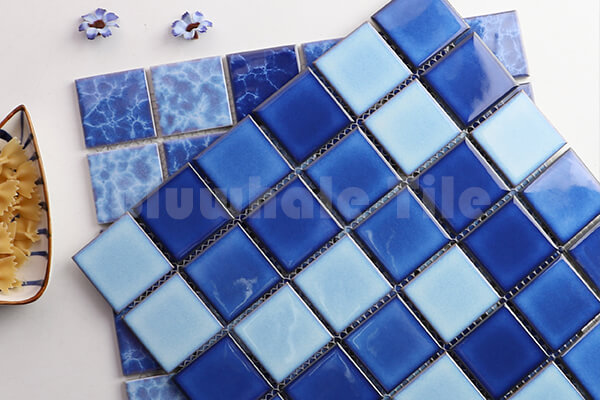 Crystal Glaze Porcelain Dark Blue Pool Tile