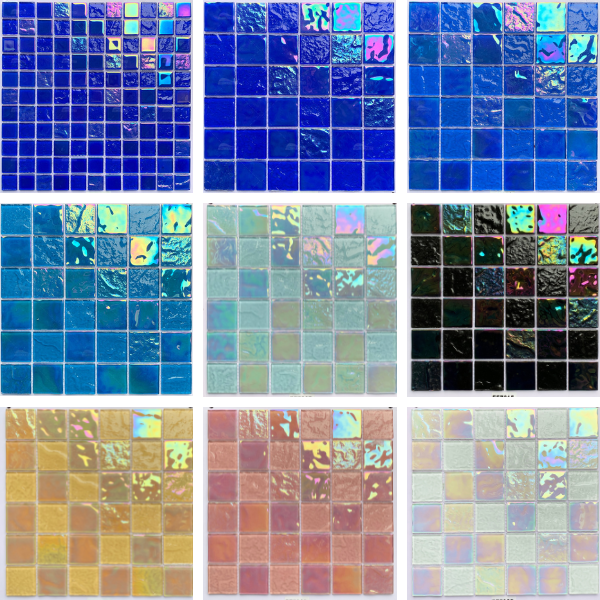 iridescent glass mosaic tile for swimming pool