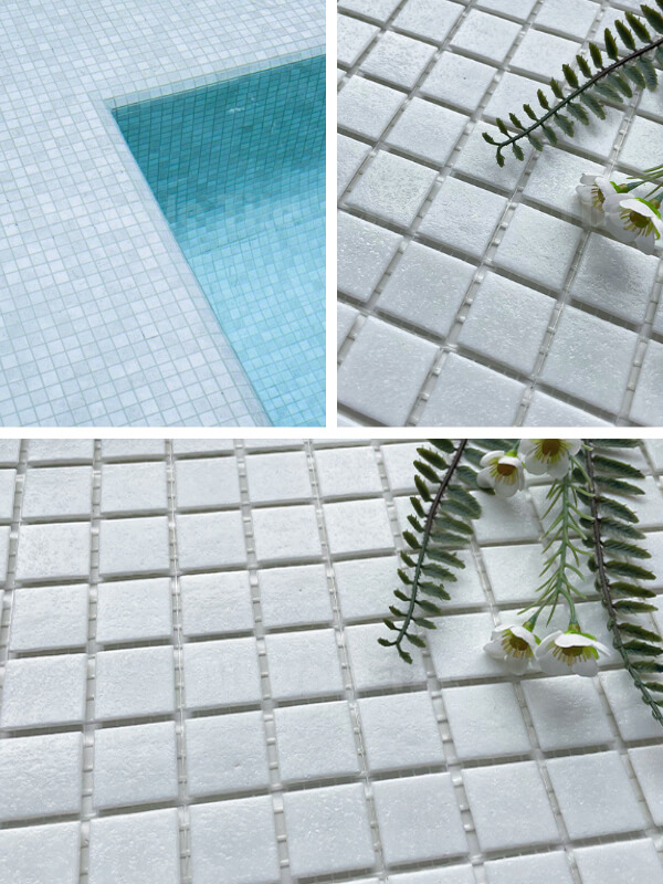 Matte White Swimming Pool Mosaic Tile