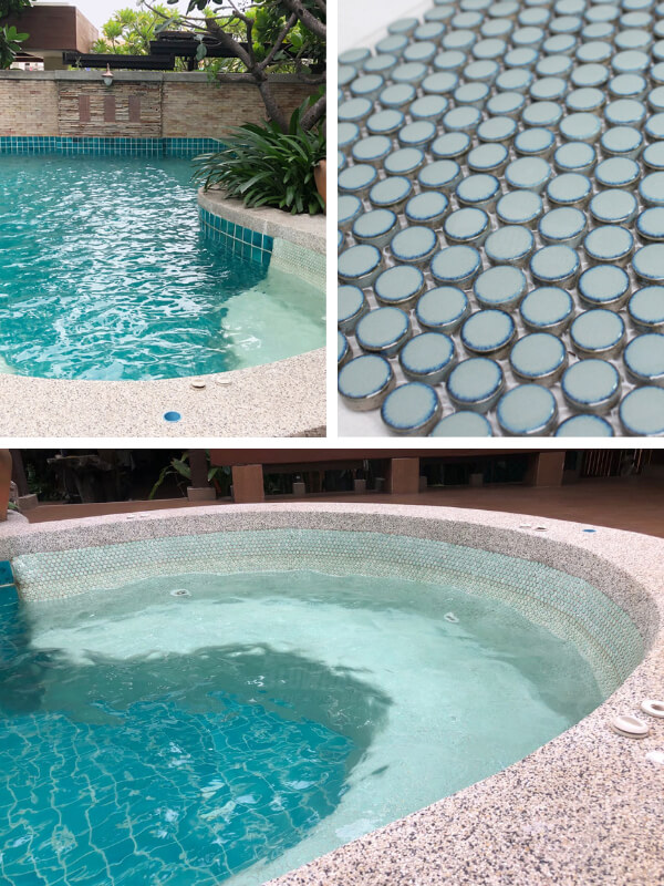 penny round tile for spa pool