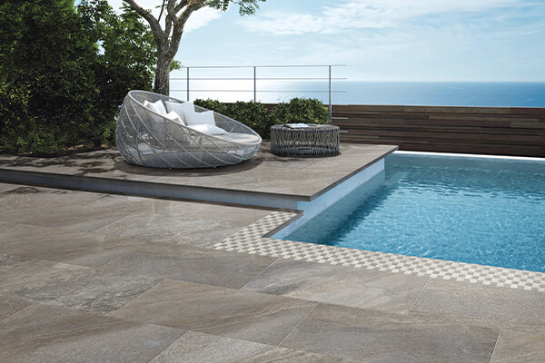 porcelain tile around pool