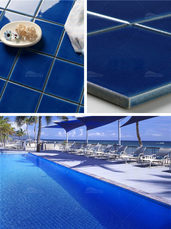 dark blue crackle porcelain pool tile for pool