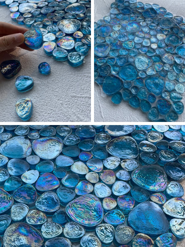 pebble glass pool mosaic tile