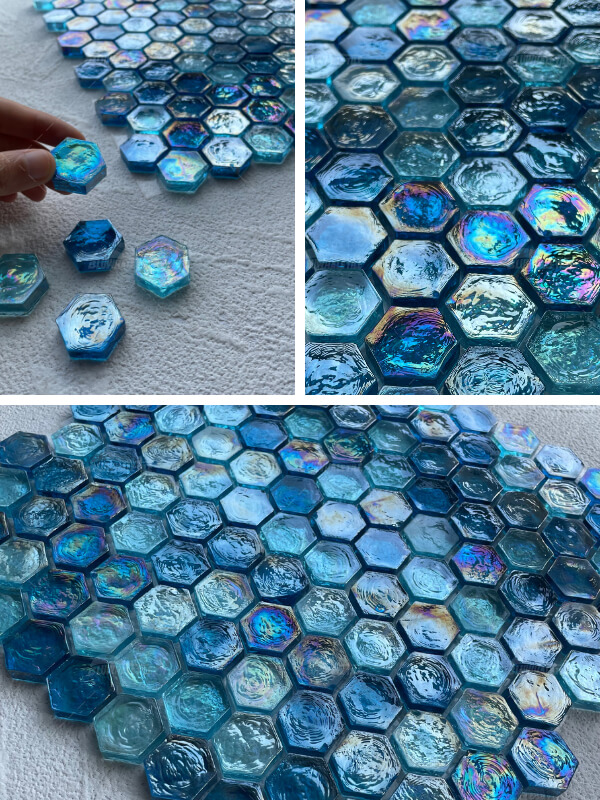 blue mosaic pool tiles