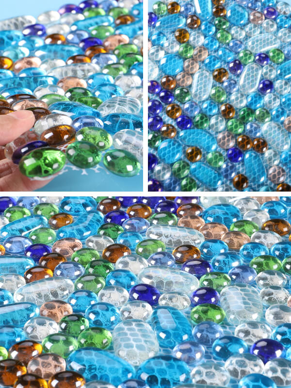 bubble clear glass pool tile