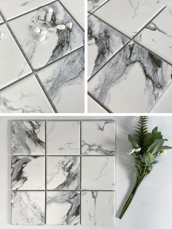 carrara marble look porcelain pool tile wholesale