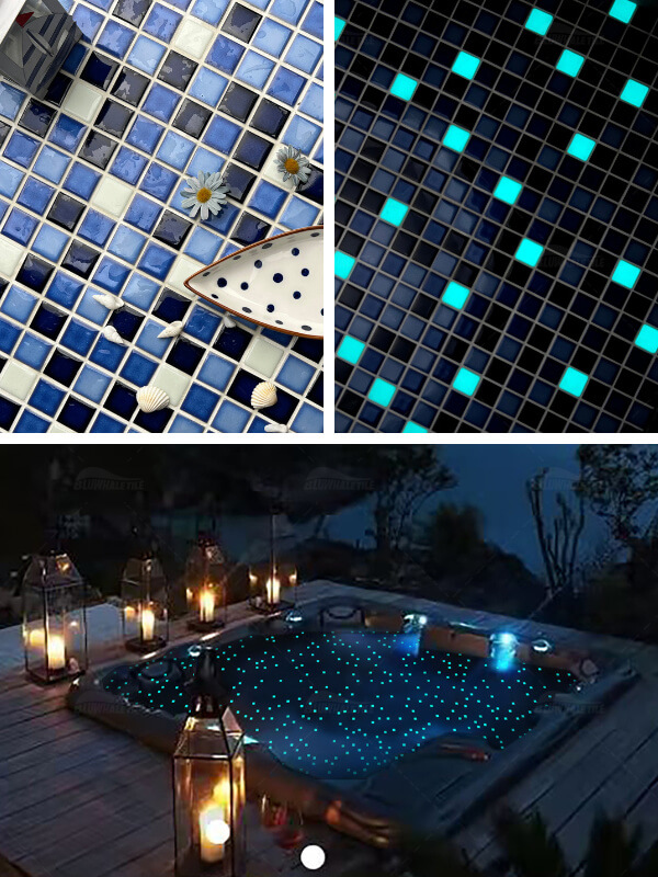 fluorescent porcelain pool tile