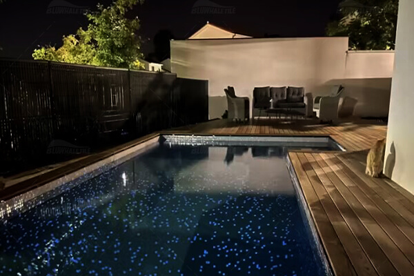 glow in the dark pool mosaic tile for backyard pool
