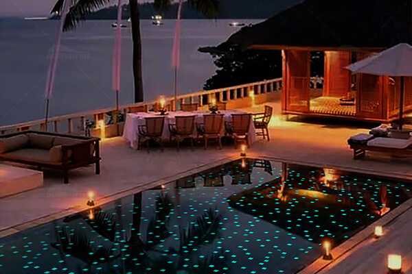 luminous glow in the dark ceramic pool tile for spa pool