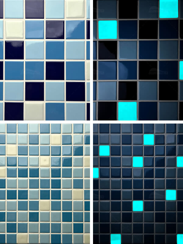 fluorescent pool tile