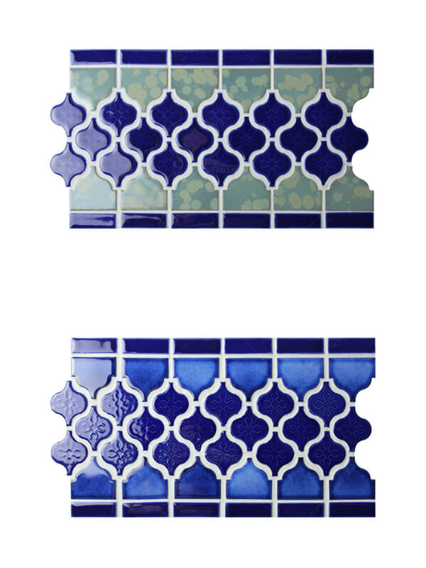 Lantern pattern pool waterline tile