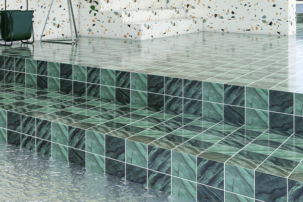 mosaic tiles in swimming pool