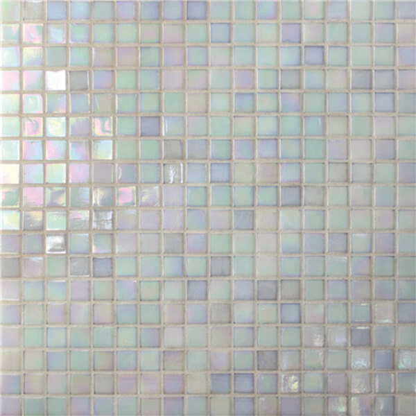 15x15mm Square Hot Melt Glass Iridescent White BGC016